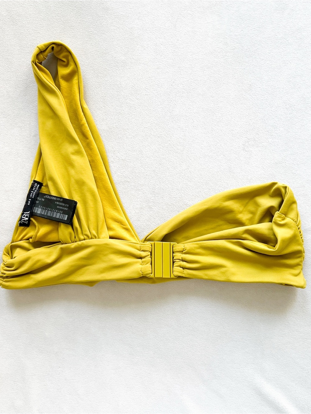 Zara One-Shoulder Twist Bikini Top in Chartreuse Yellow - Small - Picture 2 of 3